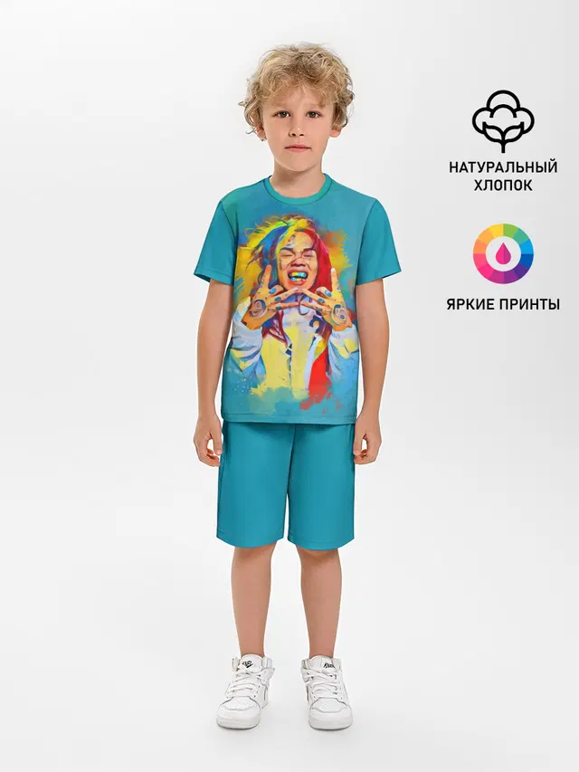 Детская пижама с шортами с принтом «6IX9INE — 6IX9INE PAINTS»