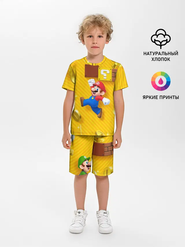 Детская пижама с шортами с принтом «Mario — Супер Марио»