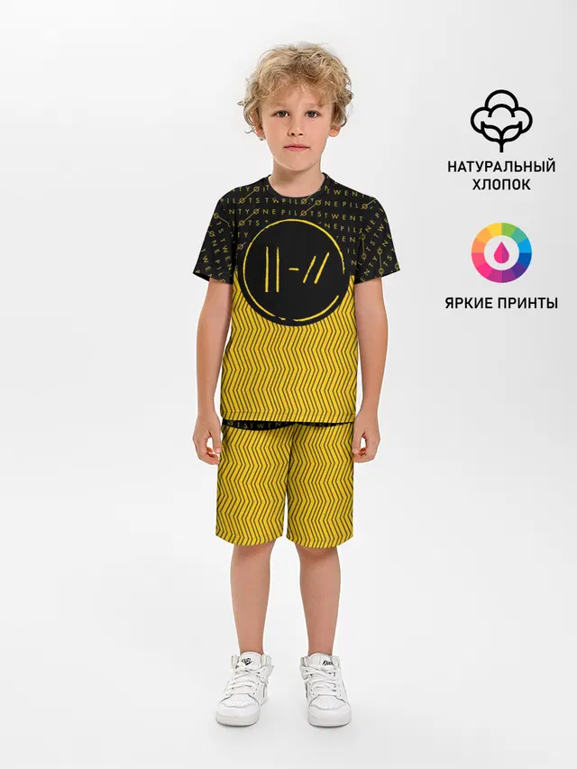 Детская пижама с шортами с принтом «Chevron pattern — TWENTY ONE PILOTS TOP»