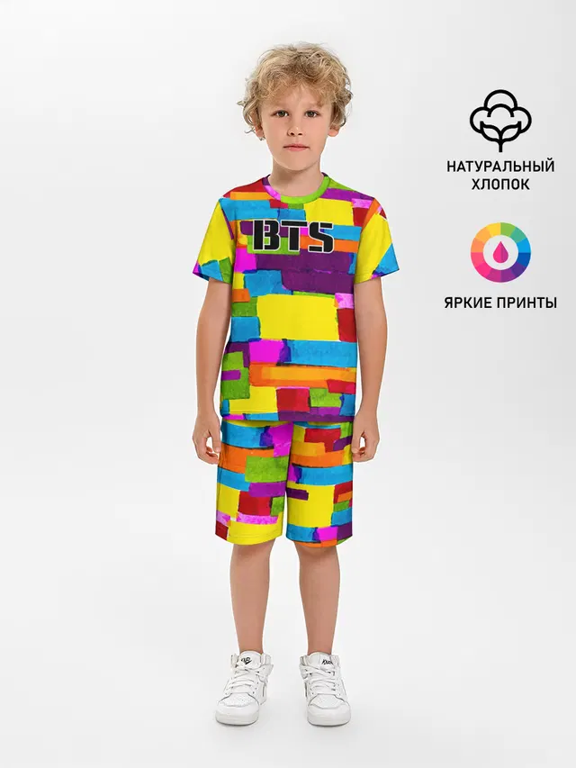 Детская пижама с шортами с принтом «BTS»