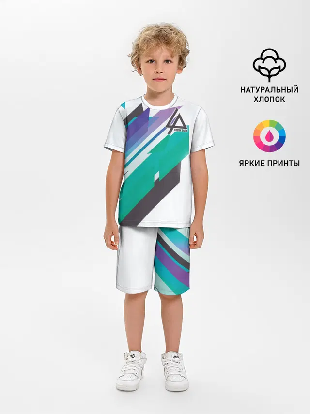 Детская пижама с шортами с принтом «abstract geometric design»
