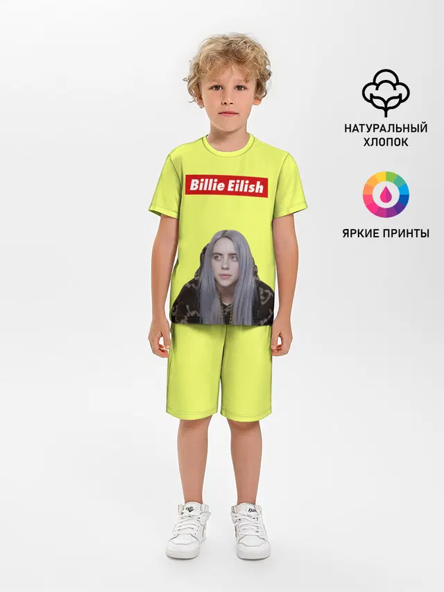 Детская пижама с шортами с принтом «Billie Eilish»