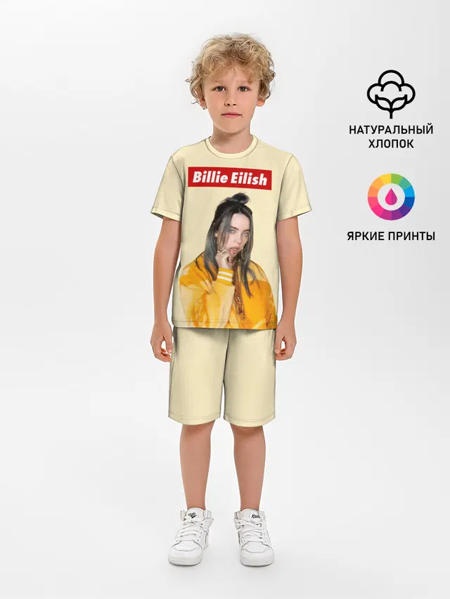 Детская пижама с шортами с принтом «Billie Eilish»