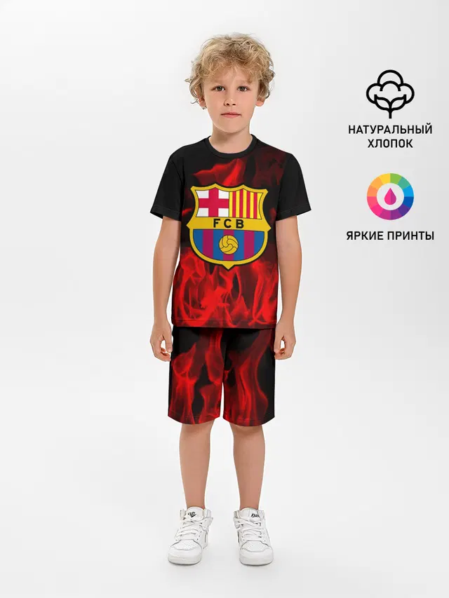 Детская пижама с шортами с принтом «Барселона — BARCELONA SPORT»