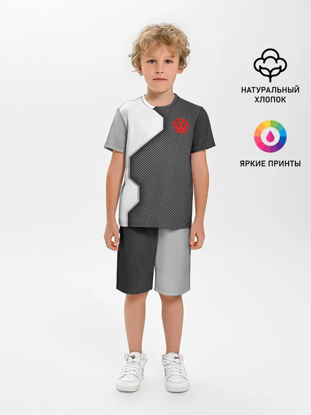Детская пижама с шортами с принтом «Volkswagen — Volkswagen sport uniform auto»