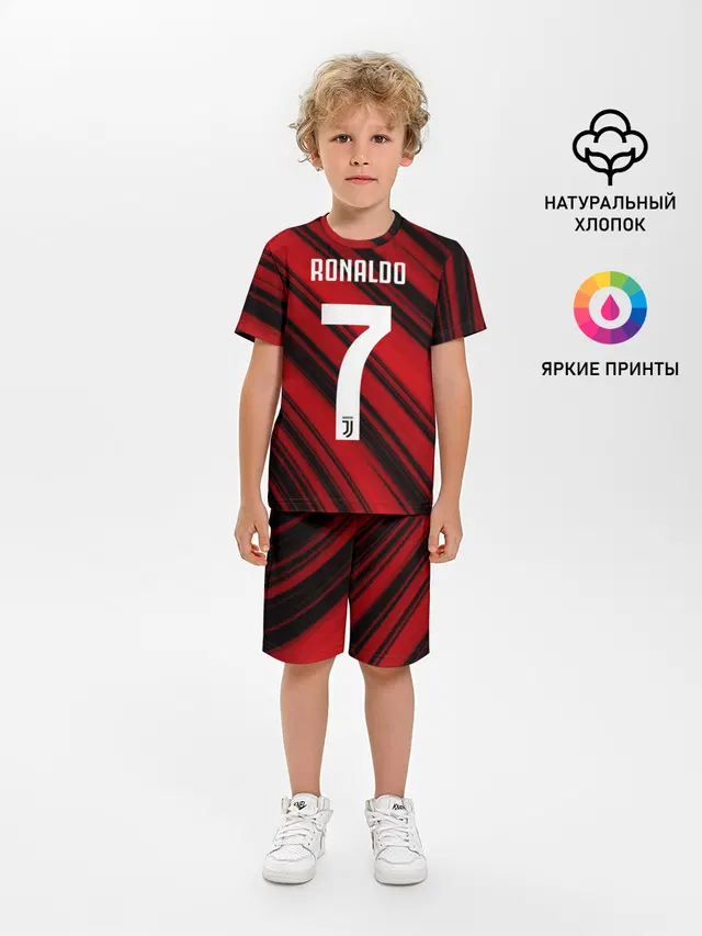 Детская пижама с шортами с принтом «Ювентус — RONALDO JUVE SPORT»
