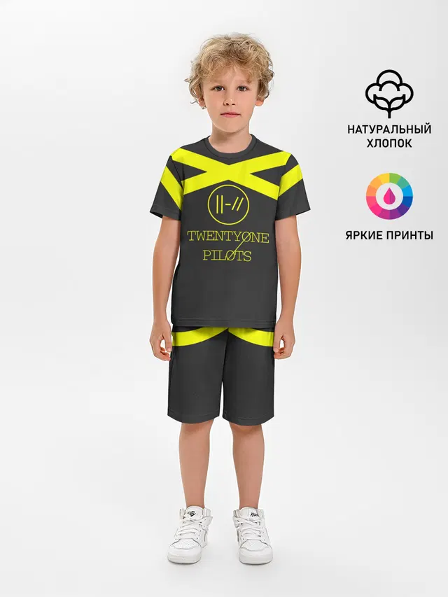 Детская пижама с шортами с принтом «Twenty One Pilots logo»