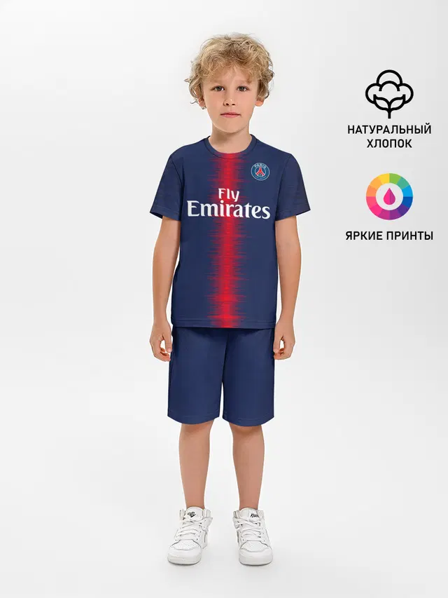 Детская пижама с шортами с принтом «ПСЖ — Mbappe home 18-19»