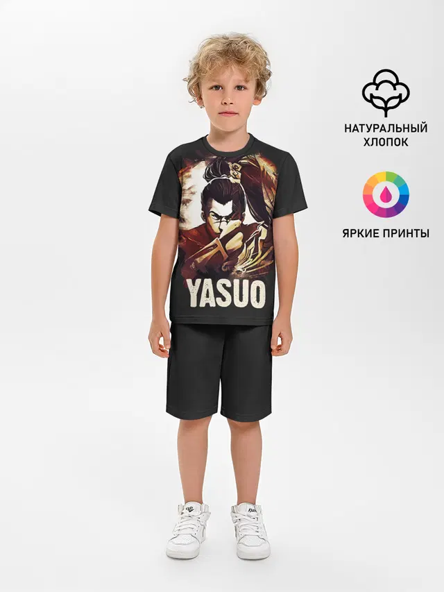 Детская пижама с шортами с принтом «Yasuo»