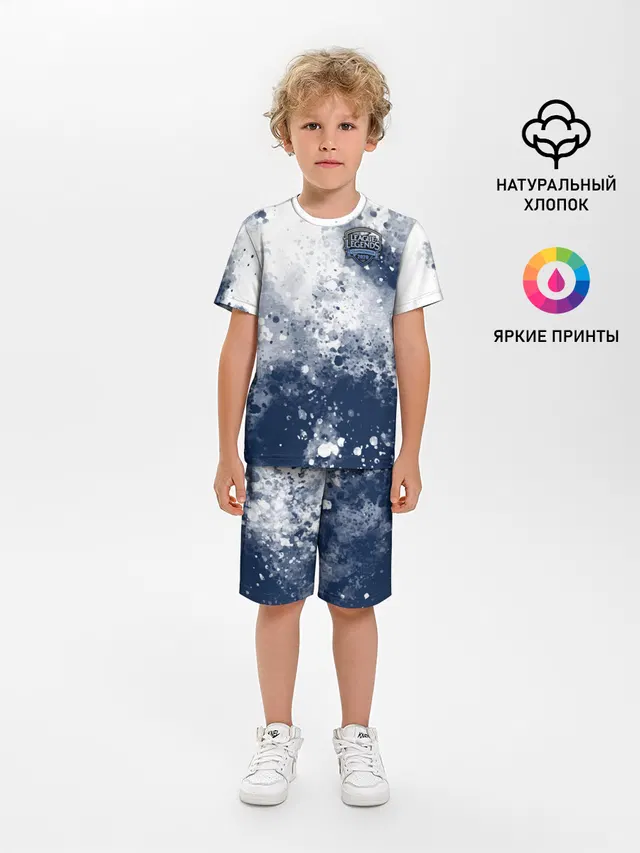 Детская пижама с шортами с принтом «Watercolor splash»