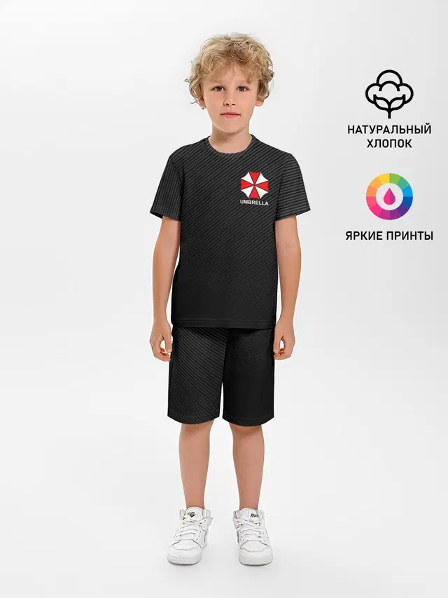 Детская пижама с шортами с принтом «Umbrella Corp Амбрелла Корп»