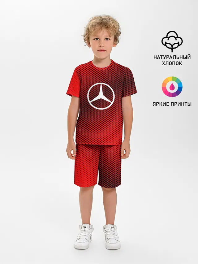 Детская пижама с шортами с принтом «Mercedes-Benz — MERCEDES SPORT»