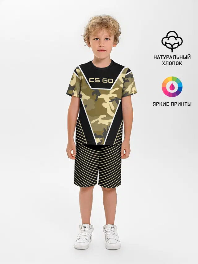 Детская пижама с шортами с принтом «Camouflage — CS:GO»