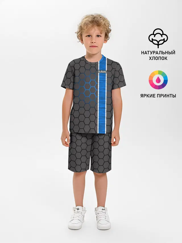 Детская пижама с шортами с принтом «racing stripe»
