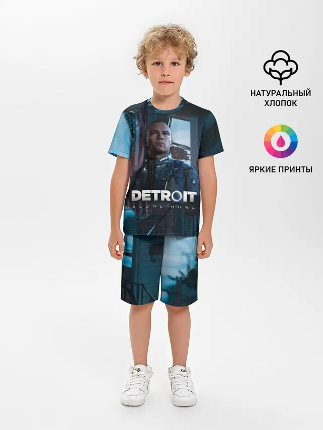 Детская пижама с шортами с принтом «Detroit: Become Human - Markus»