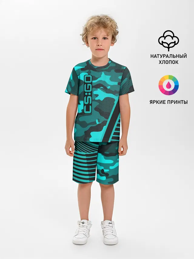 Детская пижама с шортами с принтом «Camouflage — CS:GO»