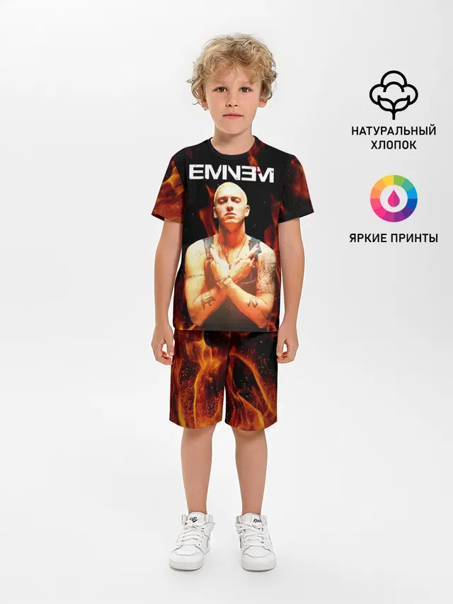 Детская пижама с шортами с принтом «Eminem»