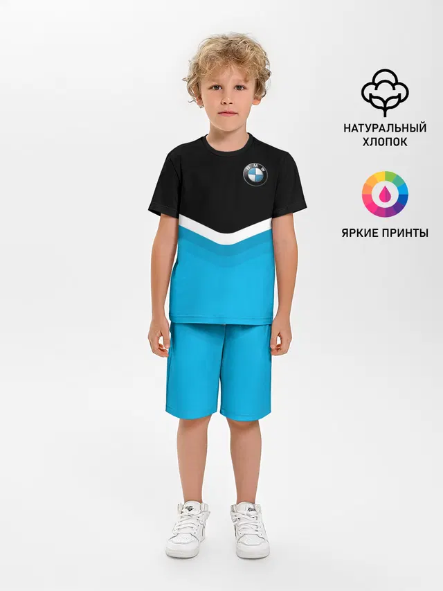 Детская пижама с шортами с принтом «BMW Black & — BMW Black & Blue»