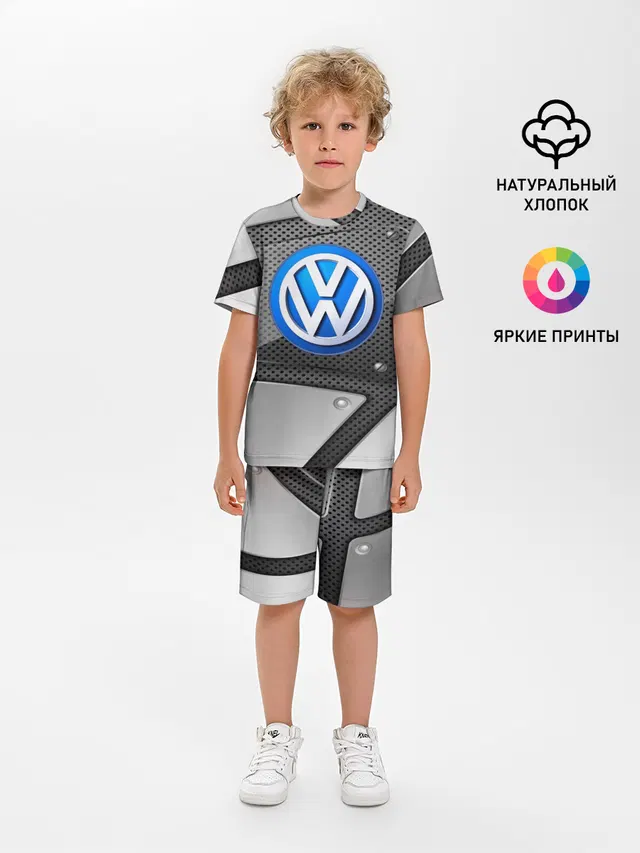 Детская пижама с шортами с принтом «Volkswagen — Volkswagen metalic 2018»