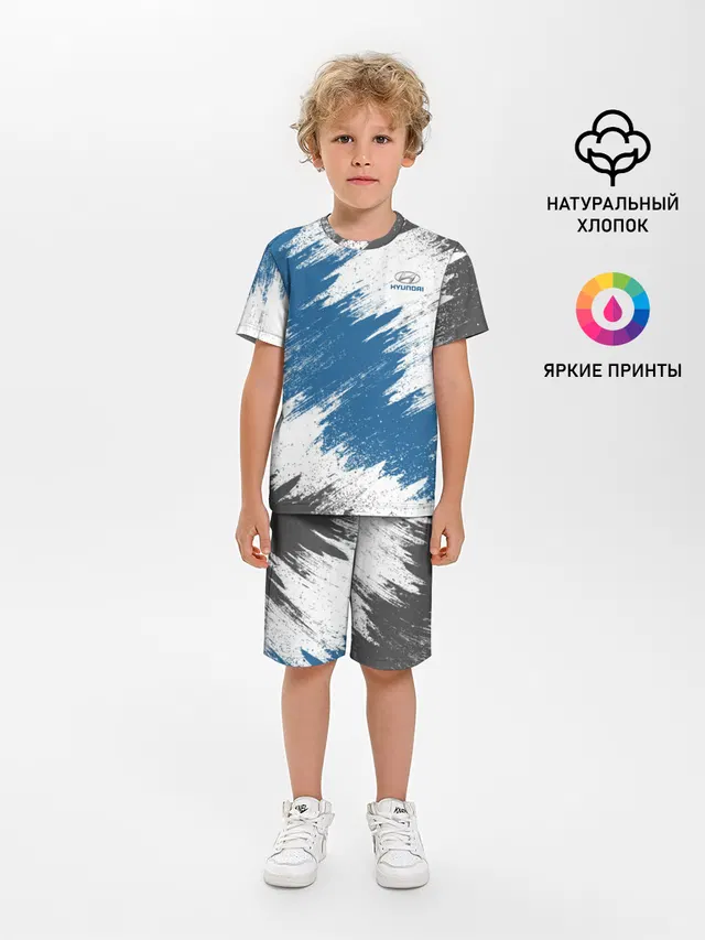 Детская пижама с шортами с принтом «Hyundai»