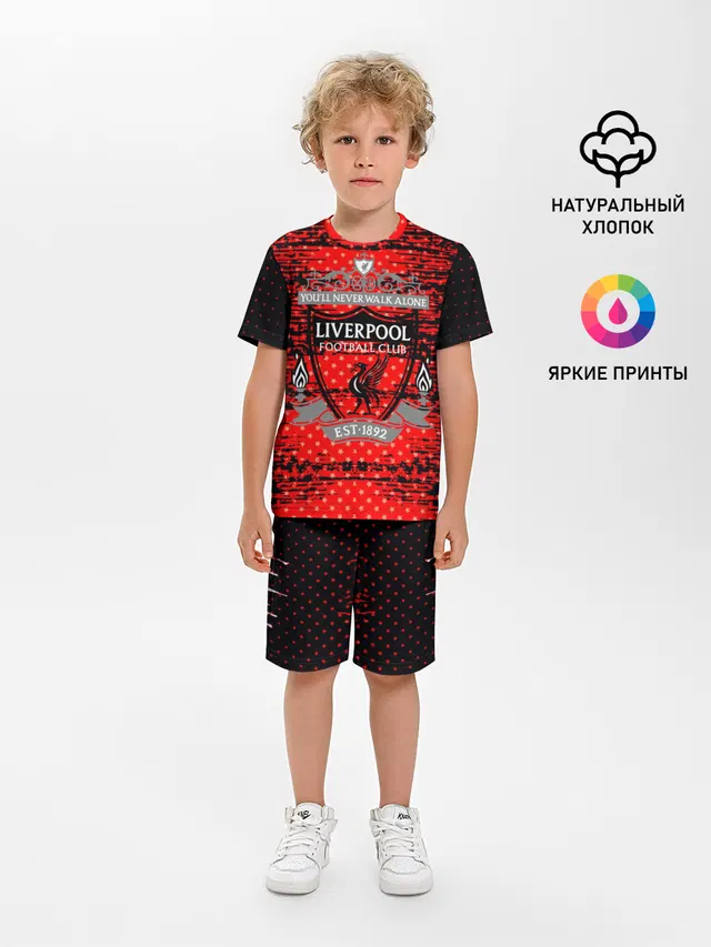 Детская пижама с шортами с принтом «Ливерпуль — Liverpool sport uniform»