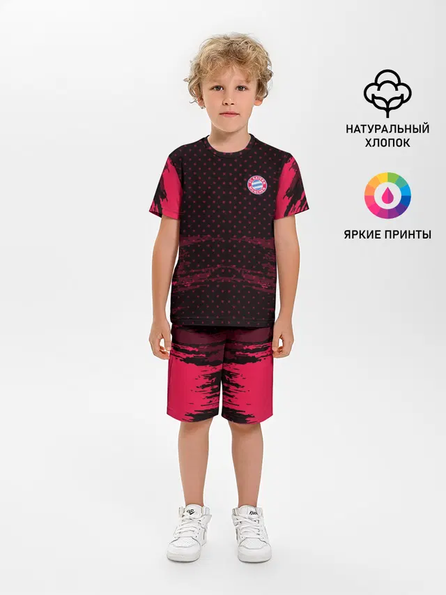 Детская пижама с шортами с принтом «Bayern Munchen — Bayern abstract collection»