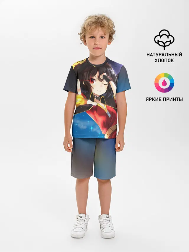 Детская пижама с шортами с принтом «Megumin луч из руки»