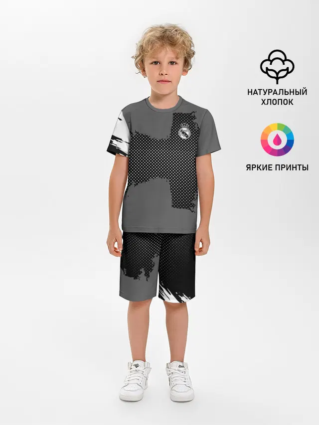 Детская пижама с шортами с принтом «Реал Мадрид — REAL MADRID SPORT GRAY»