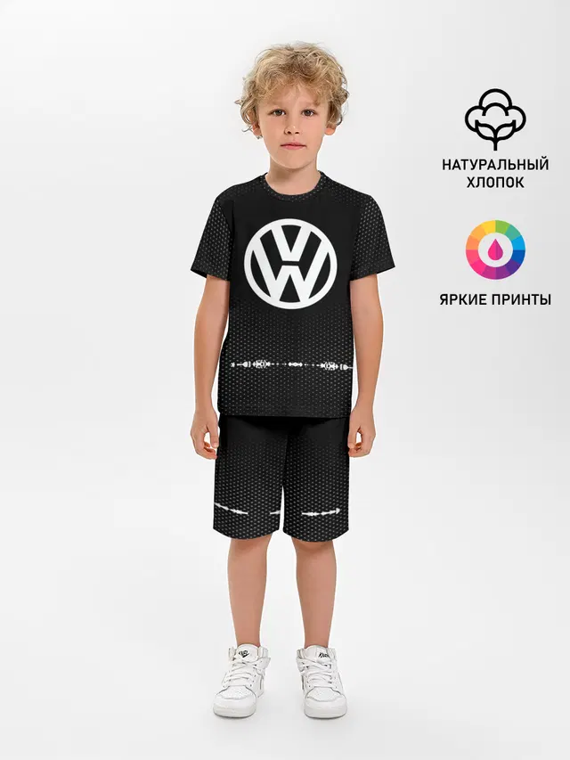 Детская пижама с шортами с принтом «Volkswagen — Volkswagen sport auto abstract»