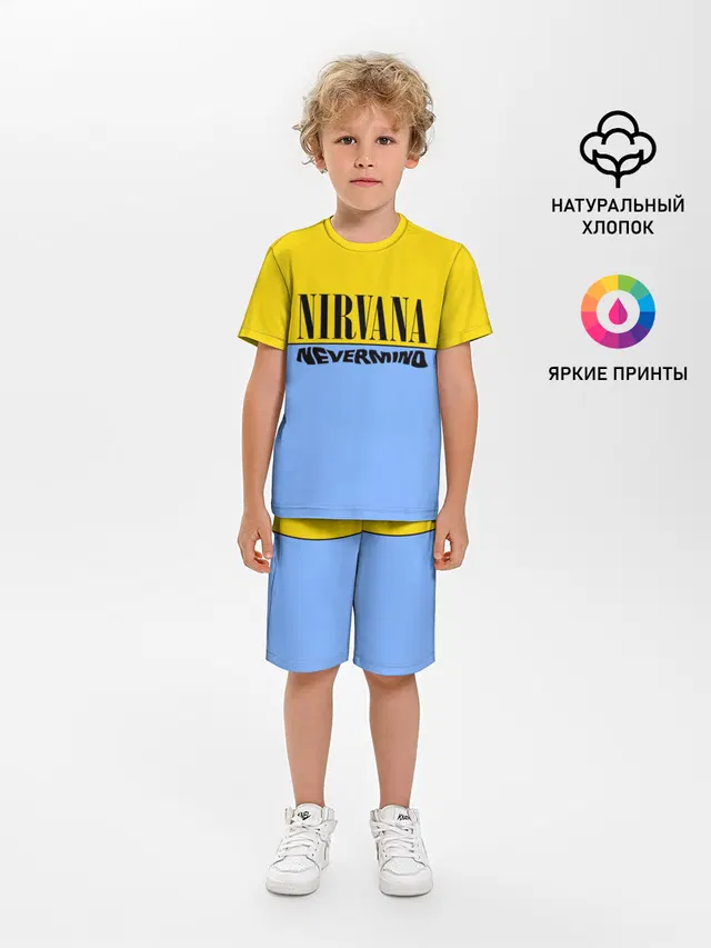 Детская пижама с шортами с принтом «Nirvana nevermino»