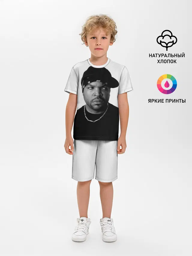 Детская пижама с шортами с принтом «Ice Cube»