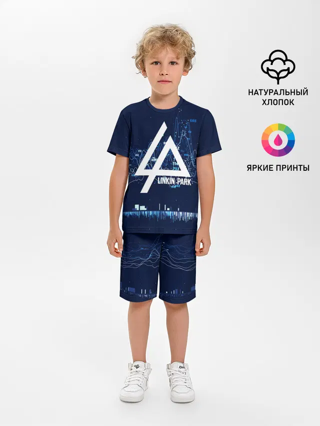 Детская пижама с шортами с принтом «Linkin Park music collection»