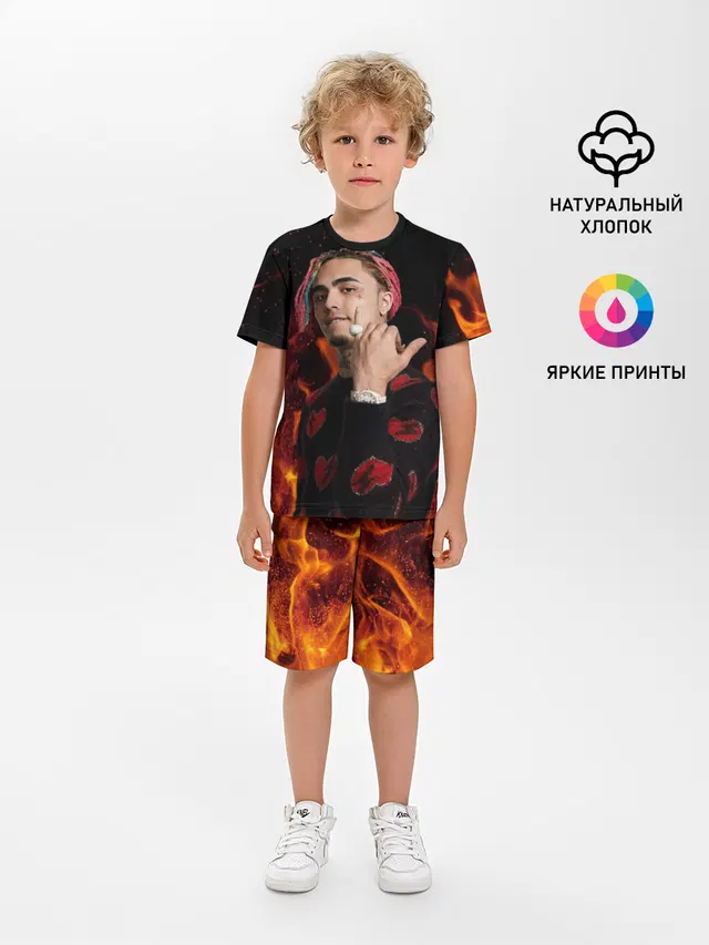 Детская пижама с шортами с принтом «Lil Pump - 103»