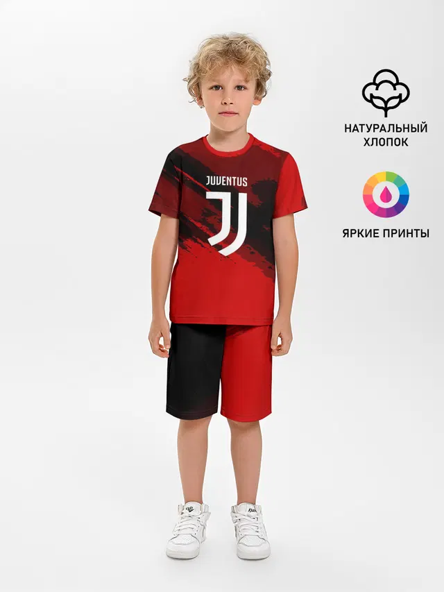 Детская пижама с шортами с принтом «Ювентус — JUVENTUS SPORT RED»