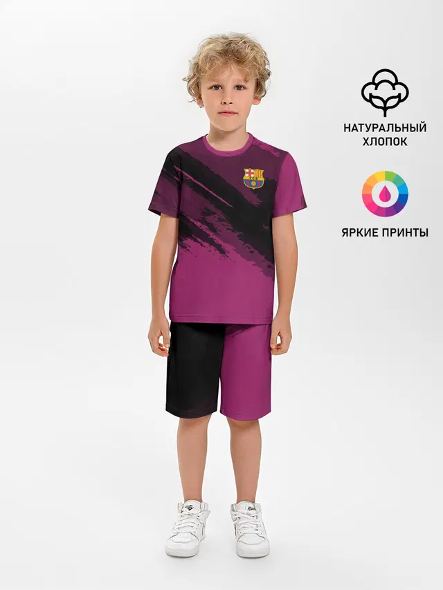 Детская пижама с шортами с принтом «Барселона — Barcelona sport»