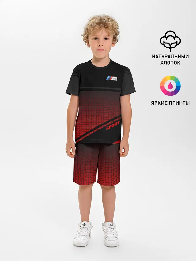Детская пижама с шортами с принтом «BMW M БМВ М — BMW 2018 M Sport»