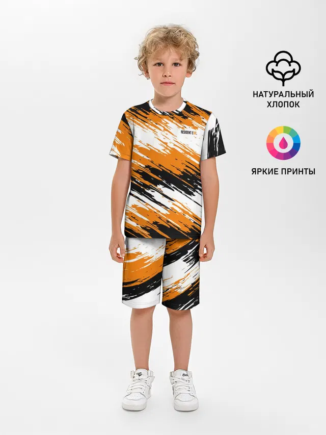 Детская пижама с шортами с принтом «Grunge pattern»