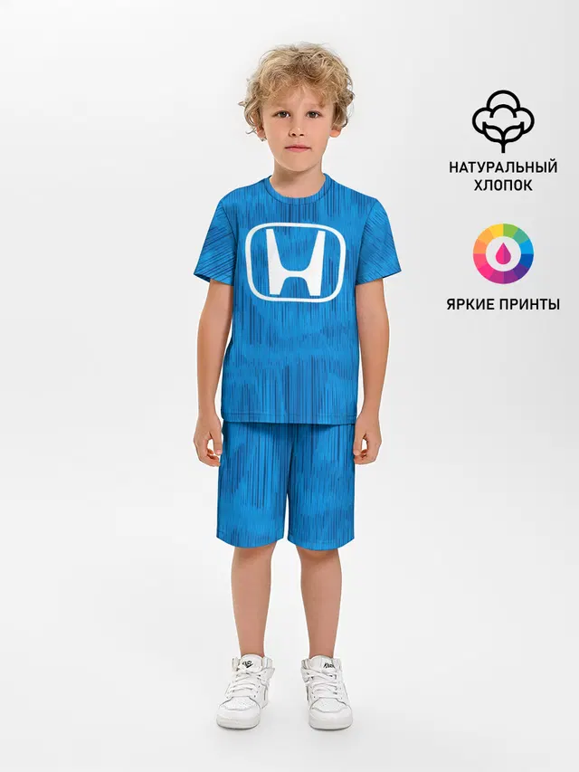 Детская пижама с шортами с принтом «Honda sport color»