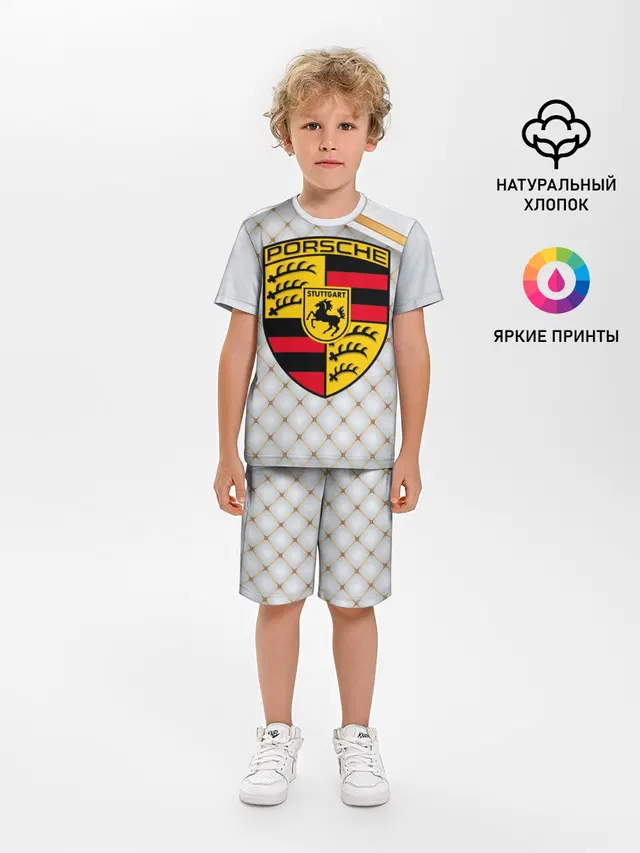 Детская пижама с шортами с принтом «Porsche»