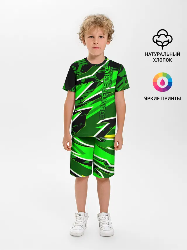 Детская пижама с шортами с принтом «abstract geometric pattern»