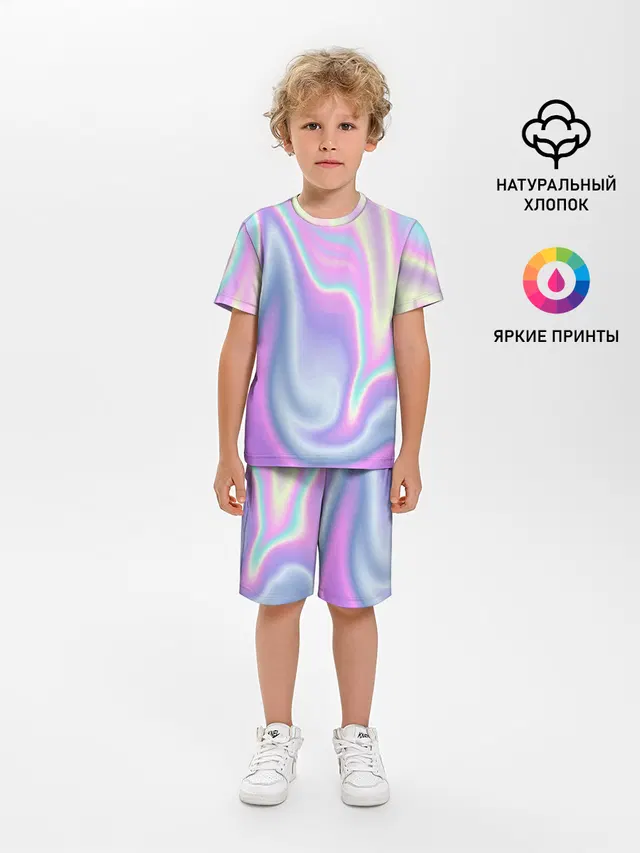 Детская пижама с шортами с принтом «Vaporwave»