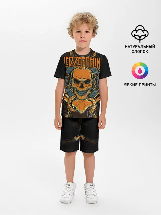 Детская пижама с шортами с принтом «Skull»