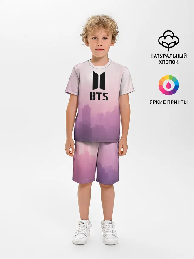 Детская пижама с шортами с принтом «BTS»