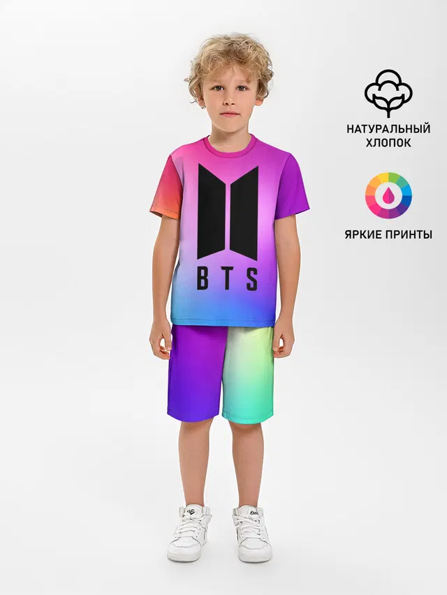 Детская пижама с шортами с принтом «BTS»