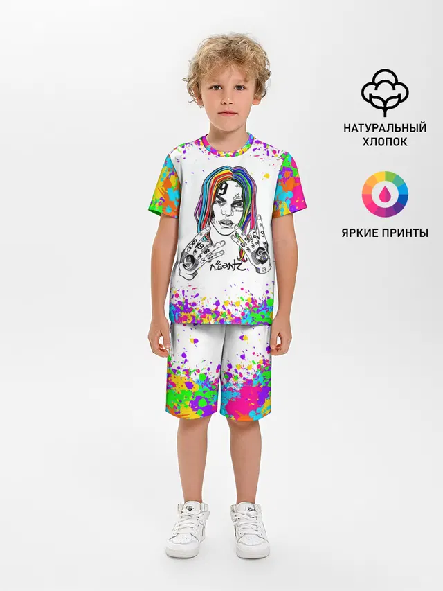 Детская пижама с шортами с принтом «6IX9INE — Такеши 6ix9ine»