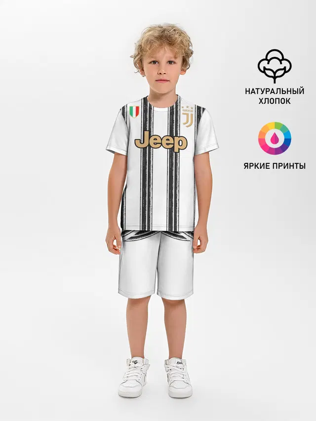 Детская пижама с шортами с принтом «Ювентус — Juventus home 20-21»