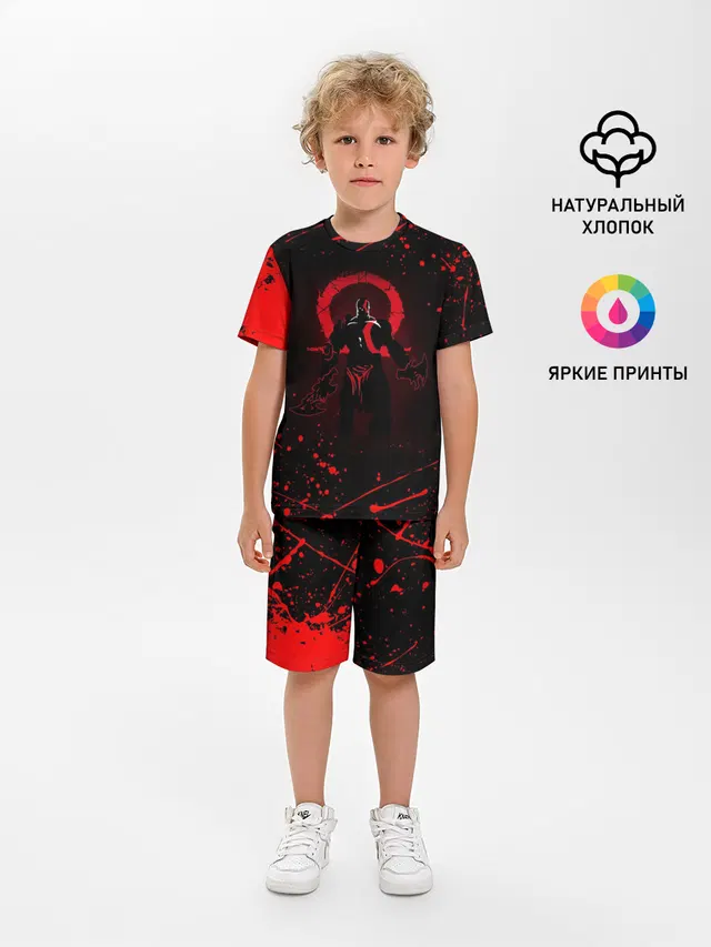 Детская пижама с шортами с принтом «Omega symbol»