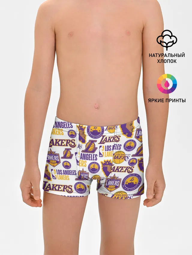 Трусы для мальчиков с принтом «Лейкерс — LAKERS LOGO»