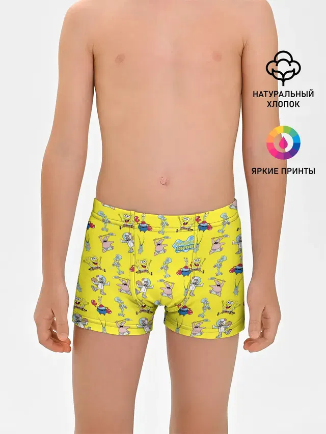 Трусы для мальчиков с принтом «Губка Боб — SpongeBob pattern»