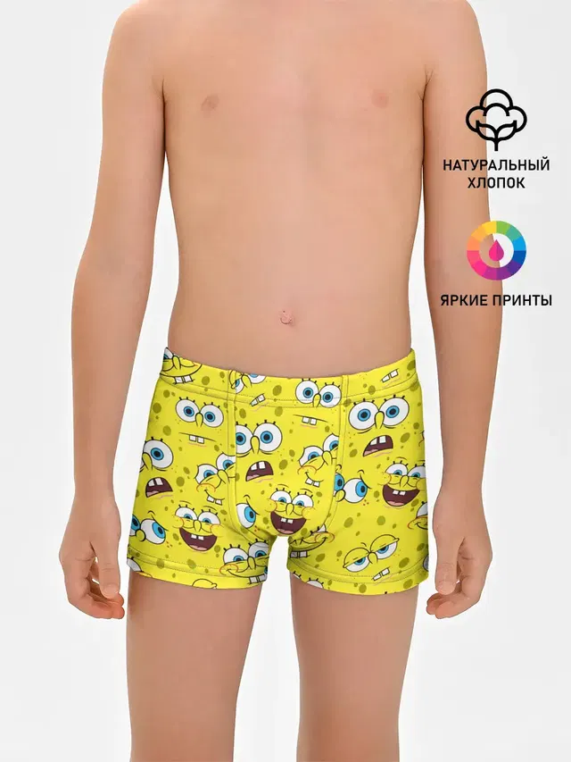 Трусы для мальчиков с принтом «Губка Боб — SpongeBob pattern»